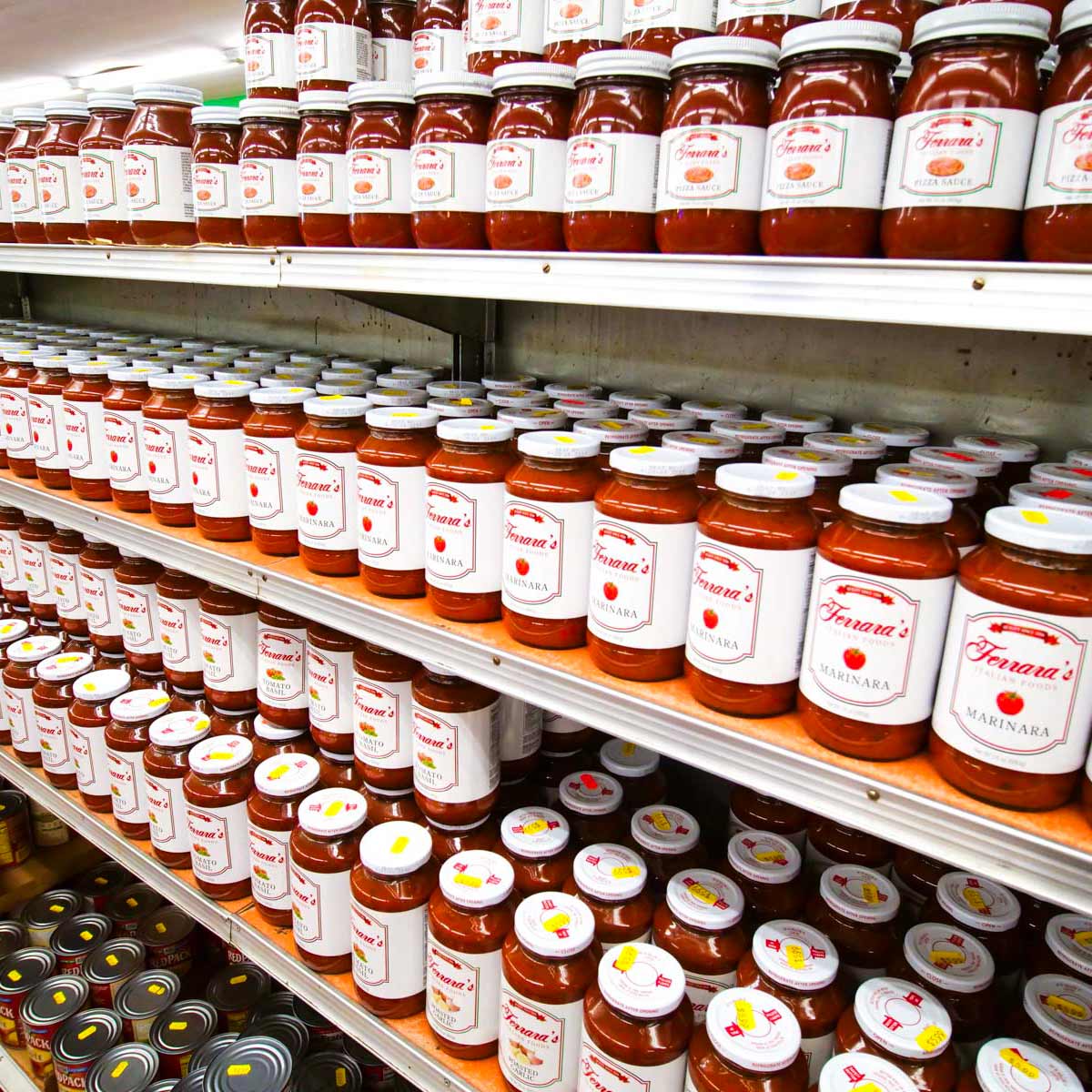 Ferrara's sauces stocked on shelves
